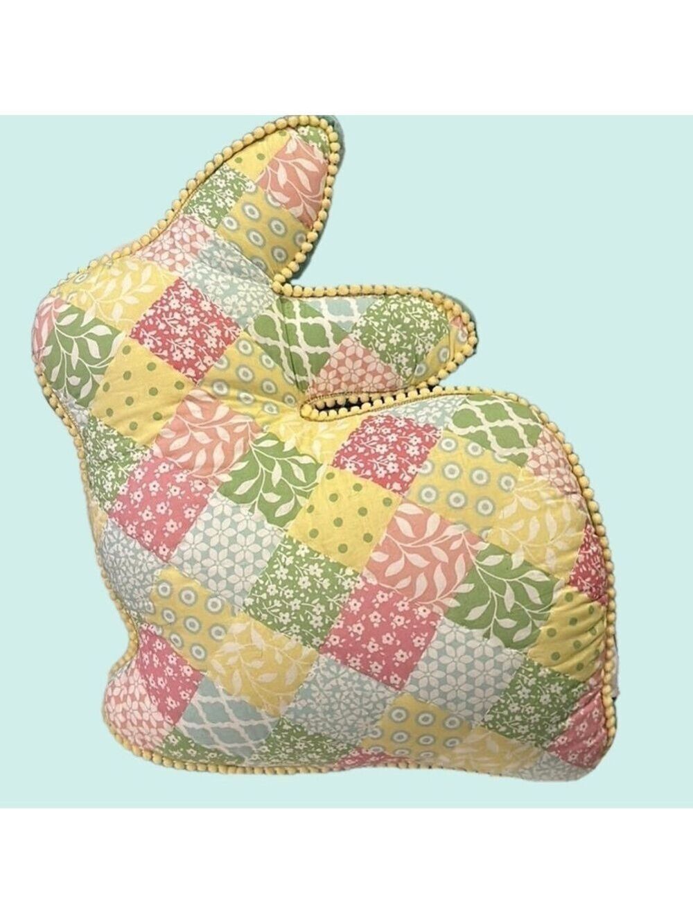 Cupcakes & Cashmere quilted Easter bunny throw pillow